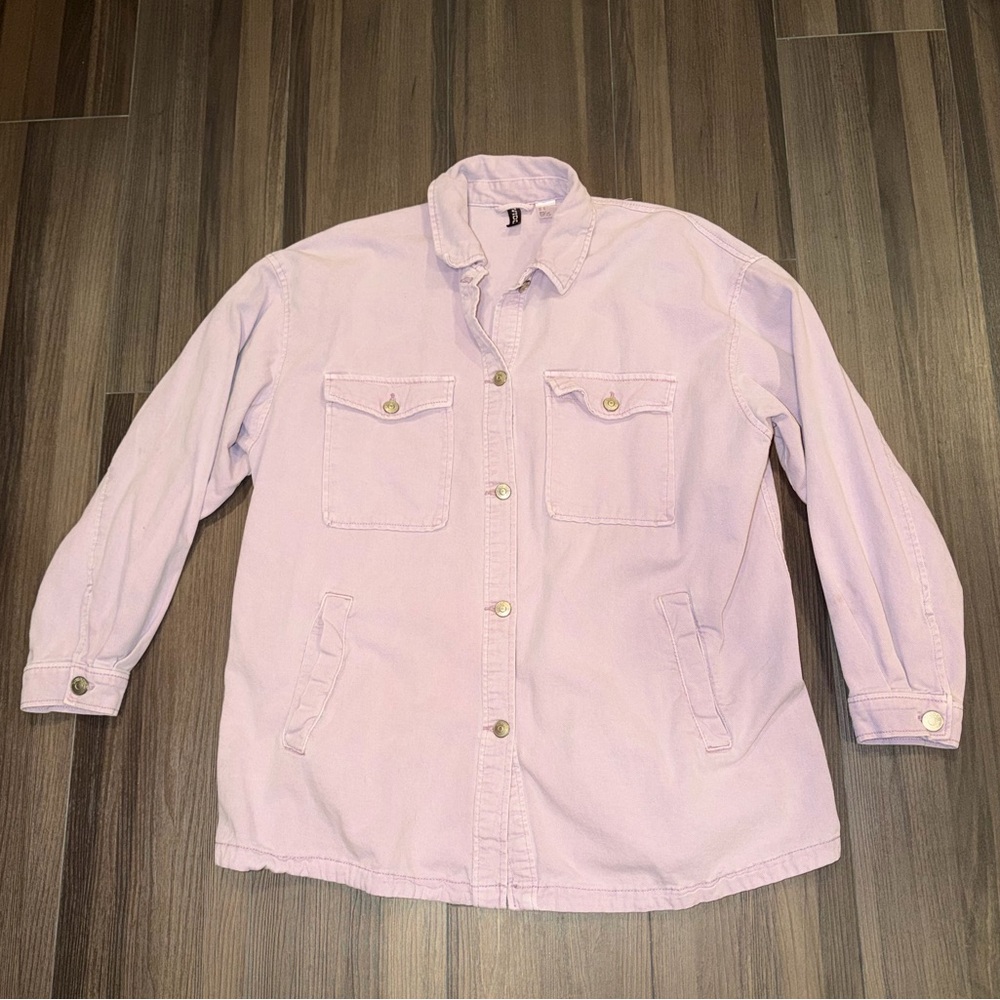 H&M Light Purple Denim Shirt Jacket
